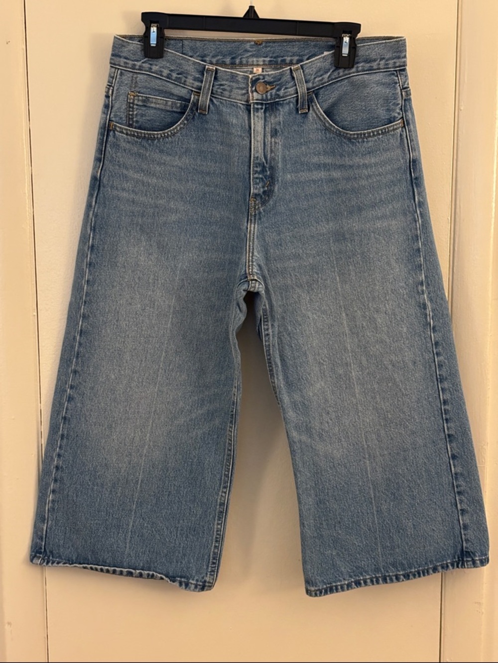 Levi's Light Blue Denim wide leg culottes